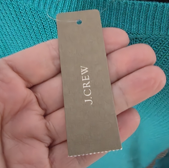J. Crew NWT Teal Wool Blend V-neck Sweater - Picture 4 of 8